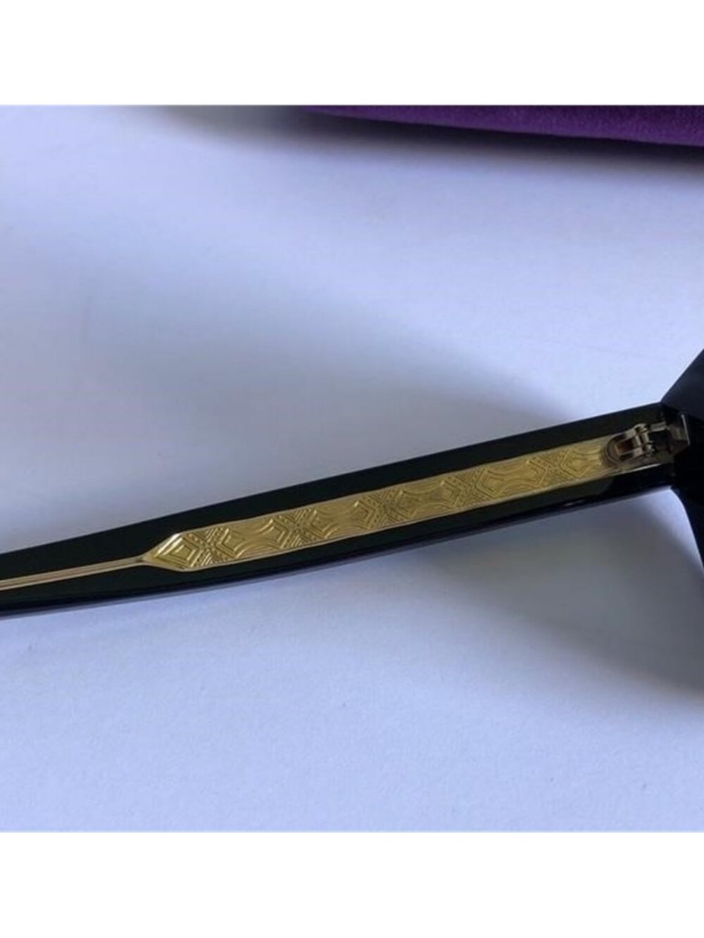 New Authentic Gucci GG0912s 001 Men Black Sunglasses with Purple & Gold Case - Picture 12 of 12